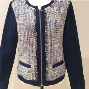 NY&Co Soho Metallic Tweed Denim Jacket